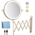 Rechargeable Wall Mounted Makeup Mirror 8in Double Sided - Bright
