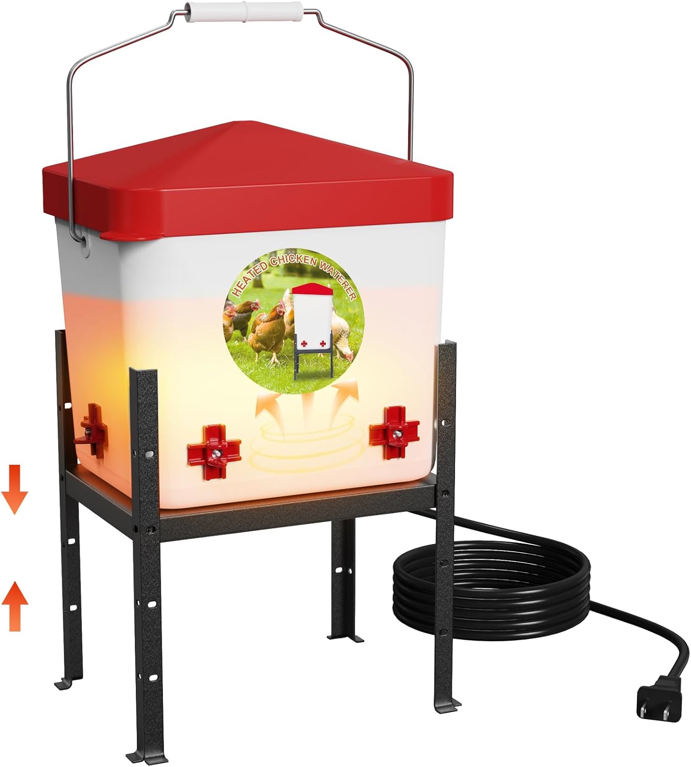 Nexum 2 Gallon Heated Chicken Waterer for Winter Coop Use