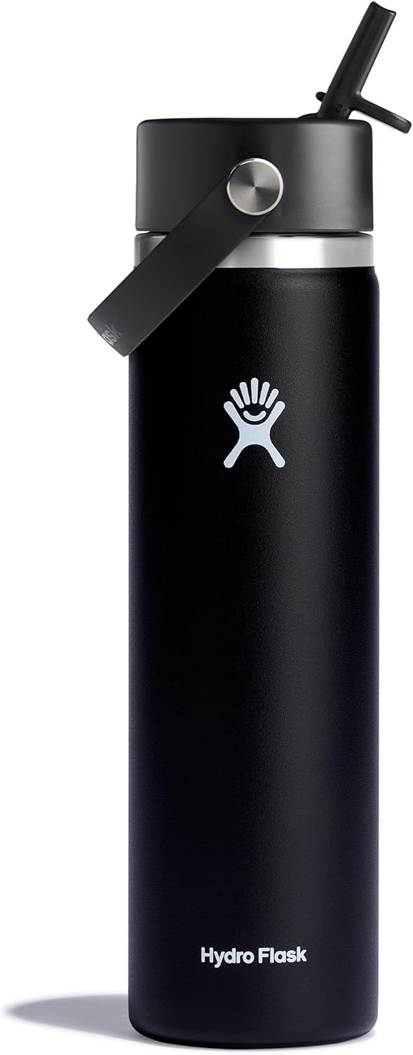 Hydro Flask Insulated Water Bottle with Wide Straw Lid 24 Oz