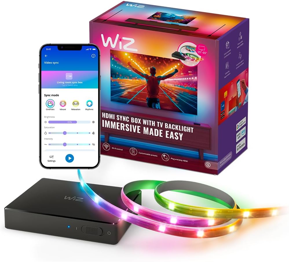 WiZ HDMI Sync Box for 55-65 Inch TVs with Real-Time Color Syncing