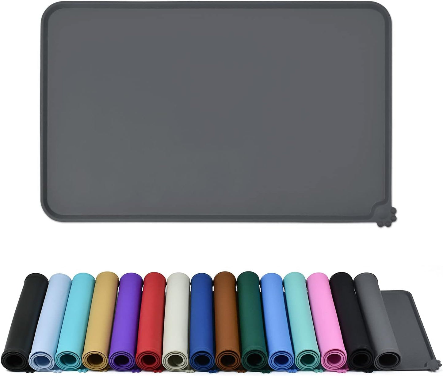 Waterproof Pet Feeding Mat with High Raised Edges for Messy Drinkers