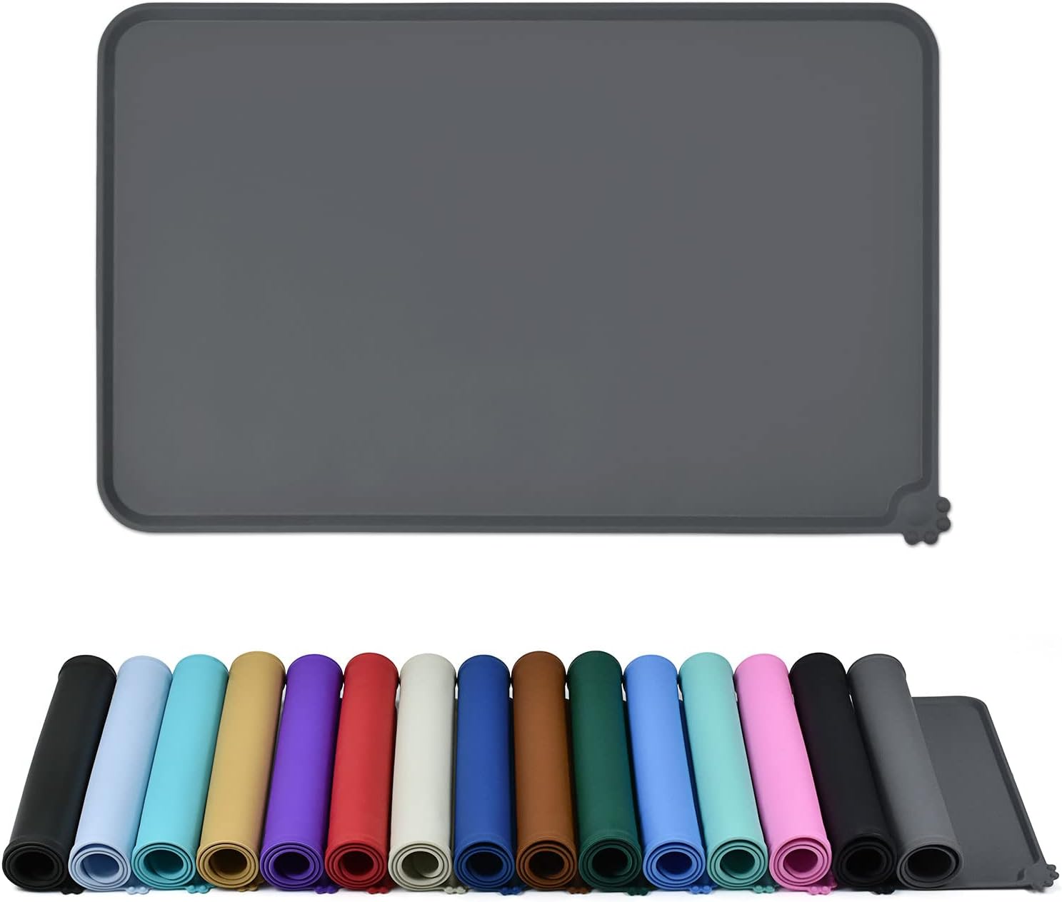 Waterproof Pet Feeding Mat with High Raised Edges for Messy Drinkers