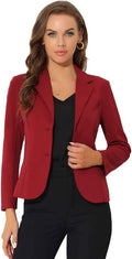 Women's Work Office Blazer Stretch Lapel Collar Fitted Jacket
