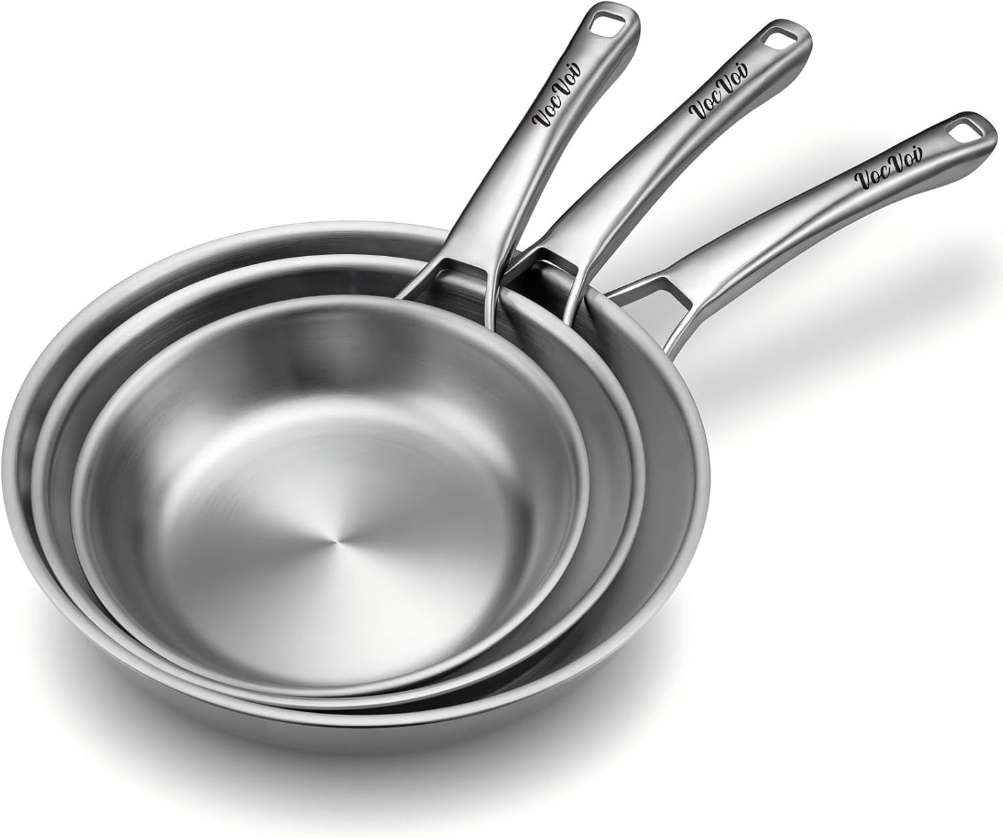 Tri-Ply Stainless Steel Frying Pans Set for Every Kitchen