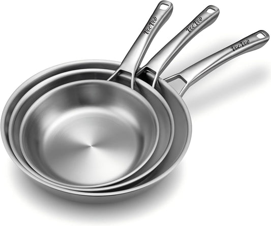 Tri-Ply Stainless Steel Frying Pans Set for Every Kitchen