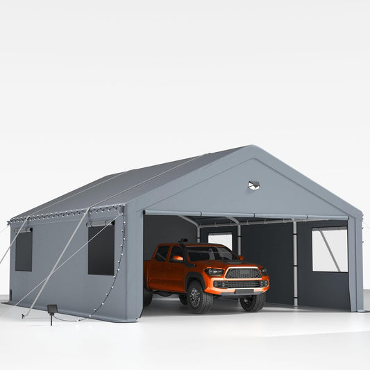 20X20 Heavy Duty Carport Canopy with Removable Side Walls