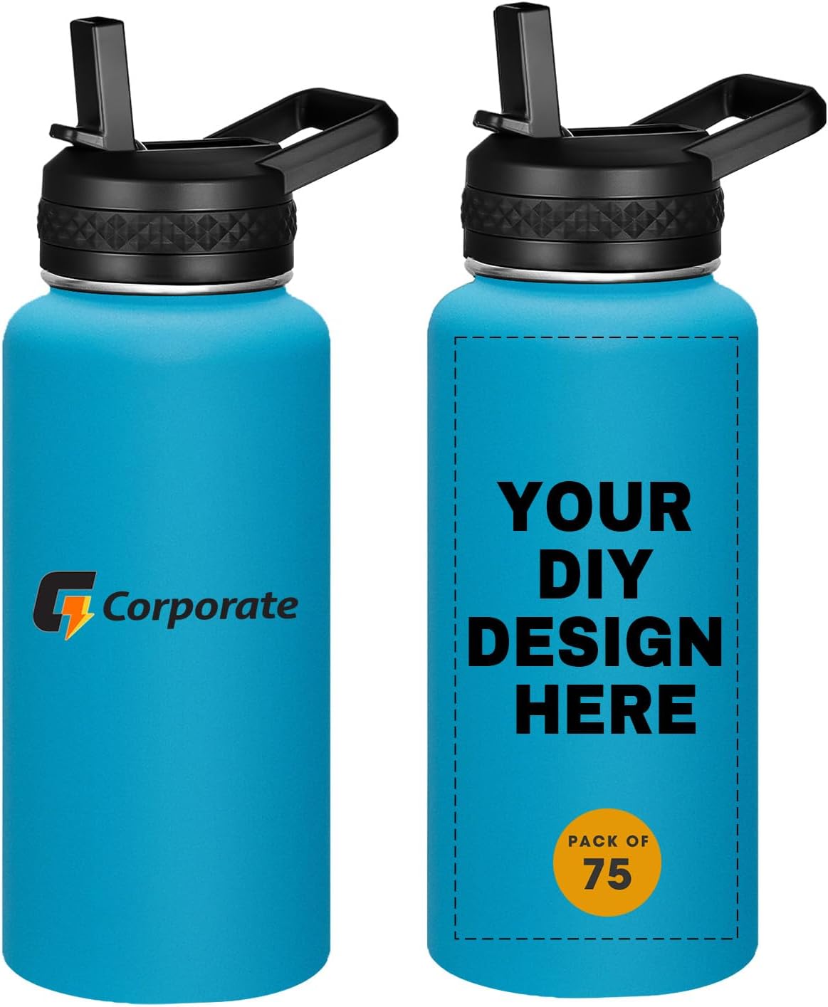 Personalized Custom Water Bottles 32oz Double Wall Insulated