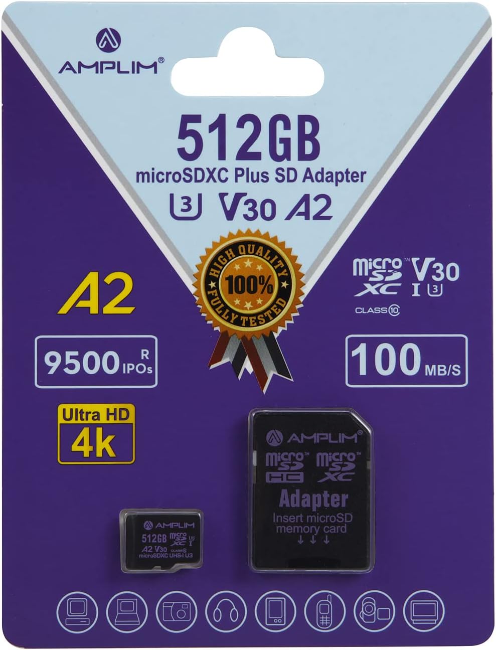 Amplim 512GB MicroSD - Extreme Speed for Gaming & Photography