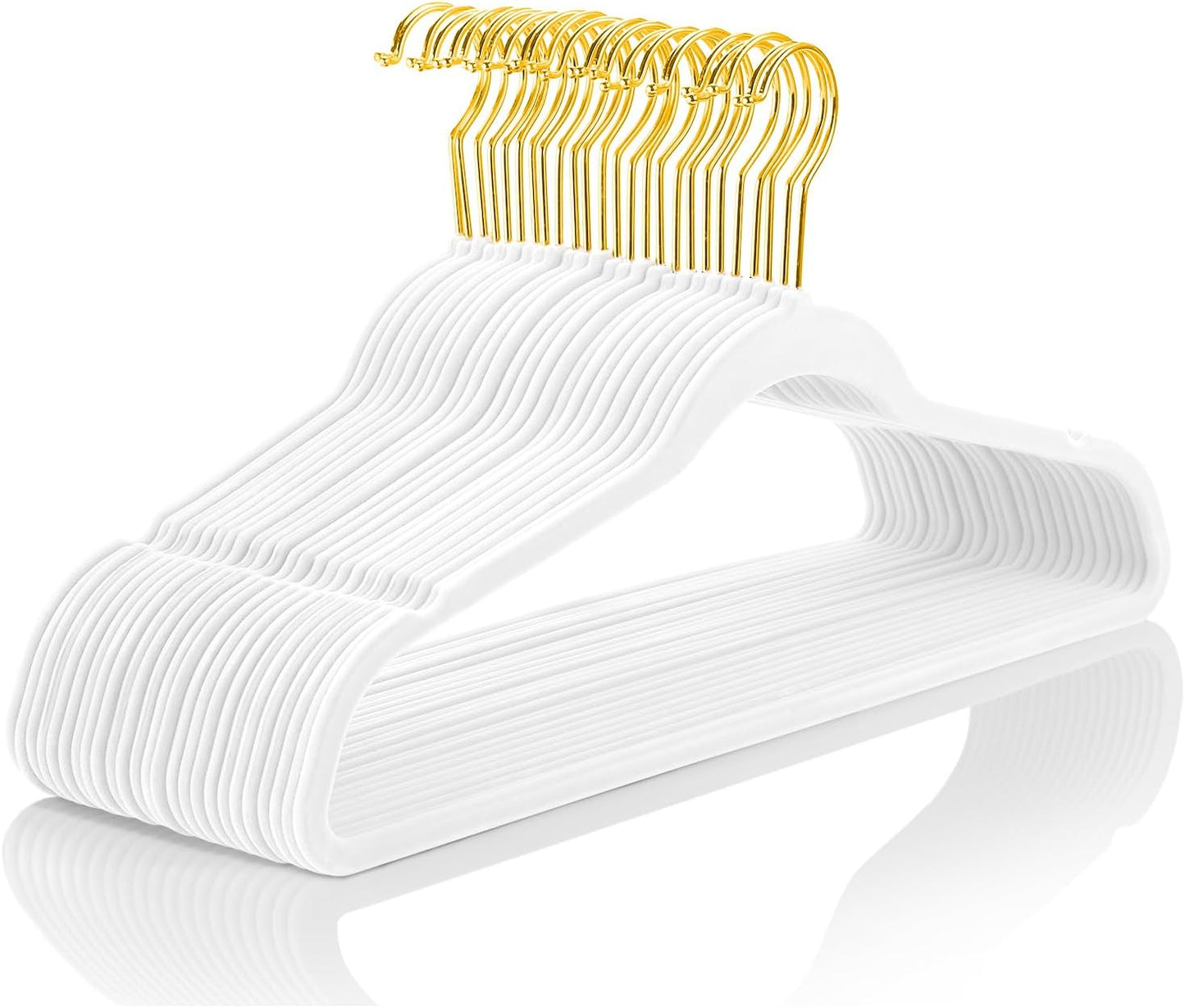 MIZGI Premium Velvet Hangers Pack of 60 for Space Saving