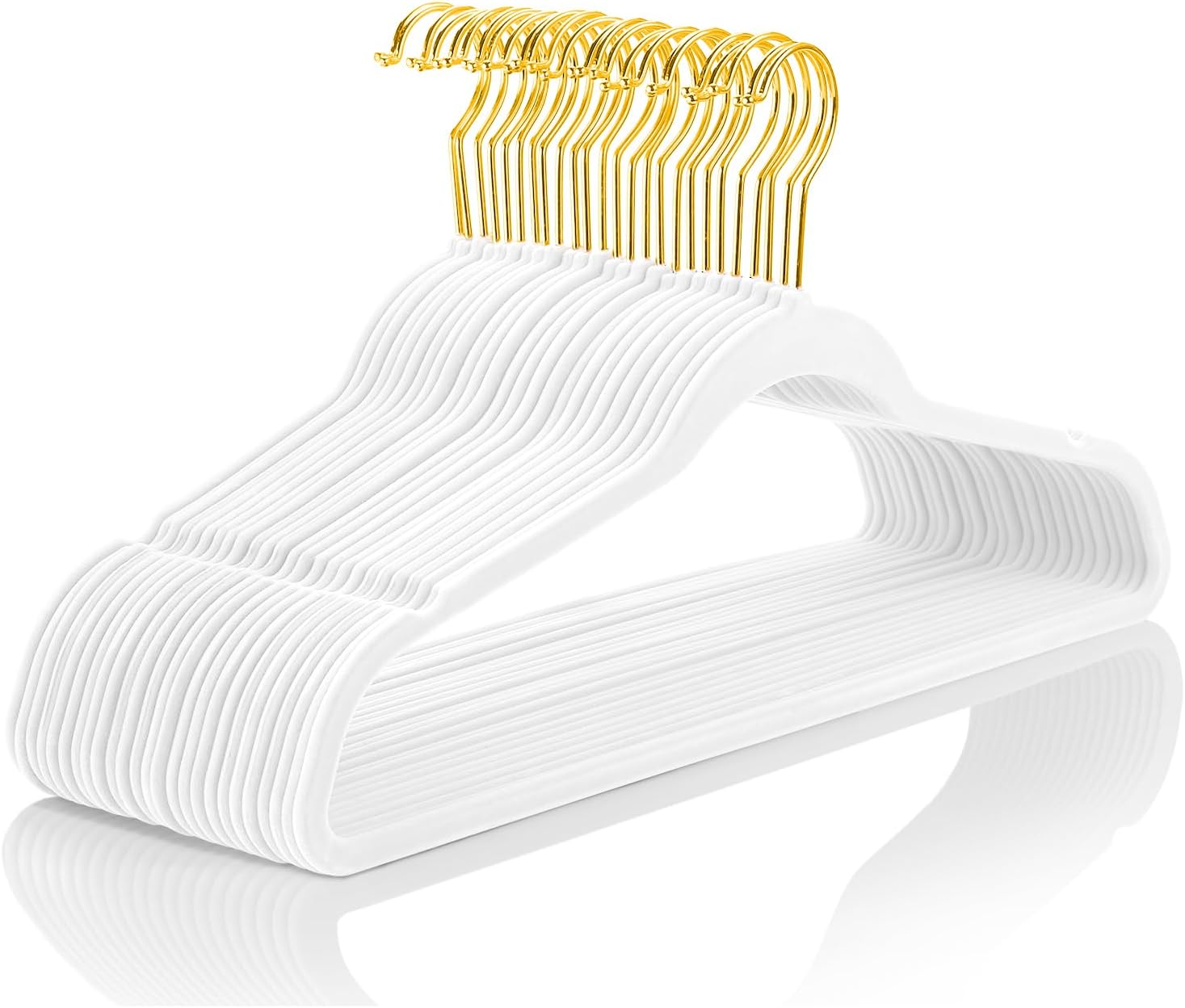 MIZGI Premium Velvet Hangers Pack of 60 for Space Saving