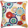 Bright Floral Indoor/Outdoor Floor Pillow 25 in - Weather Resistant