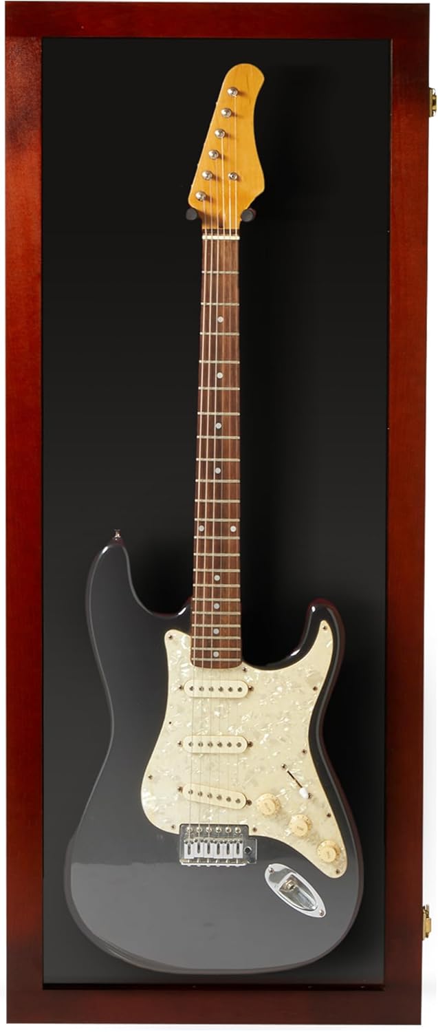 Electric Guitar Display Wall Mount - Premium Hardwood Case