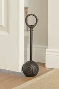 Cast Iron #20 Doorstop with Handle - Heavy Antique Black Doorstop
