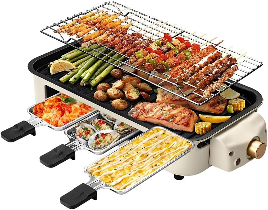 OVENTE 2-in-1 Electric Indoor Grill for Smokeless BBQ Fun