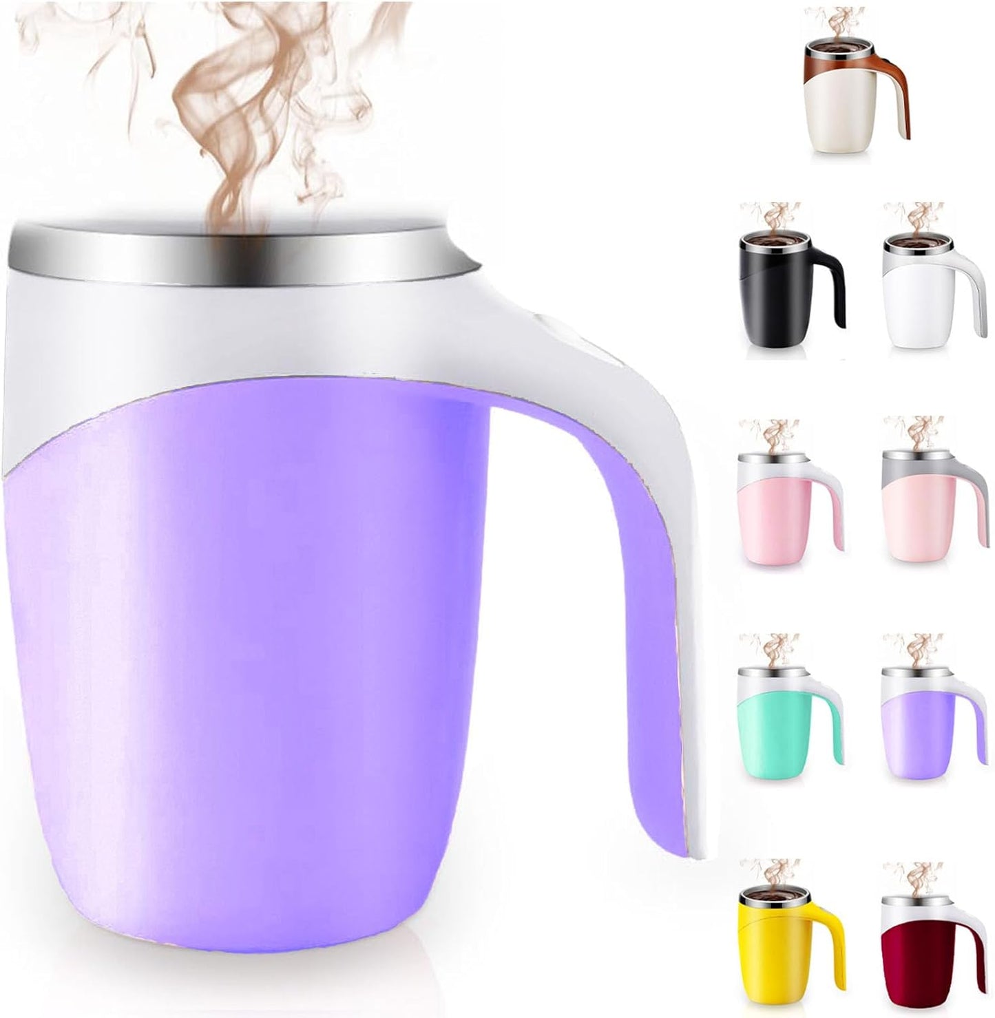 Rechargeable Auto Stir Coffee Mug - Purple