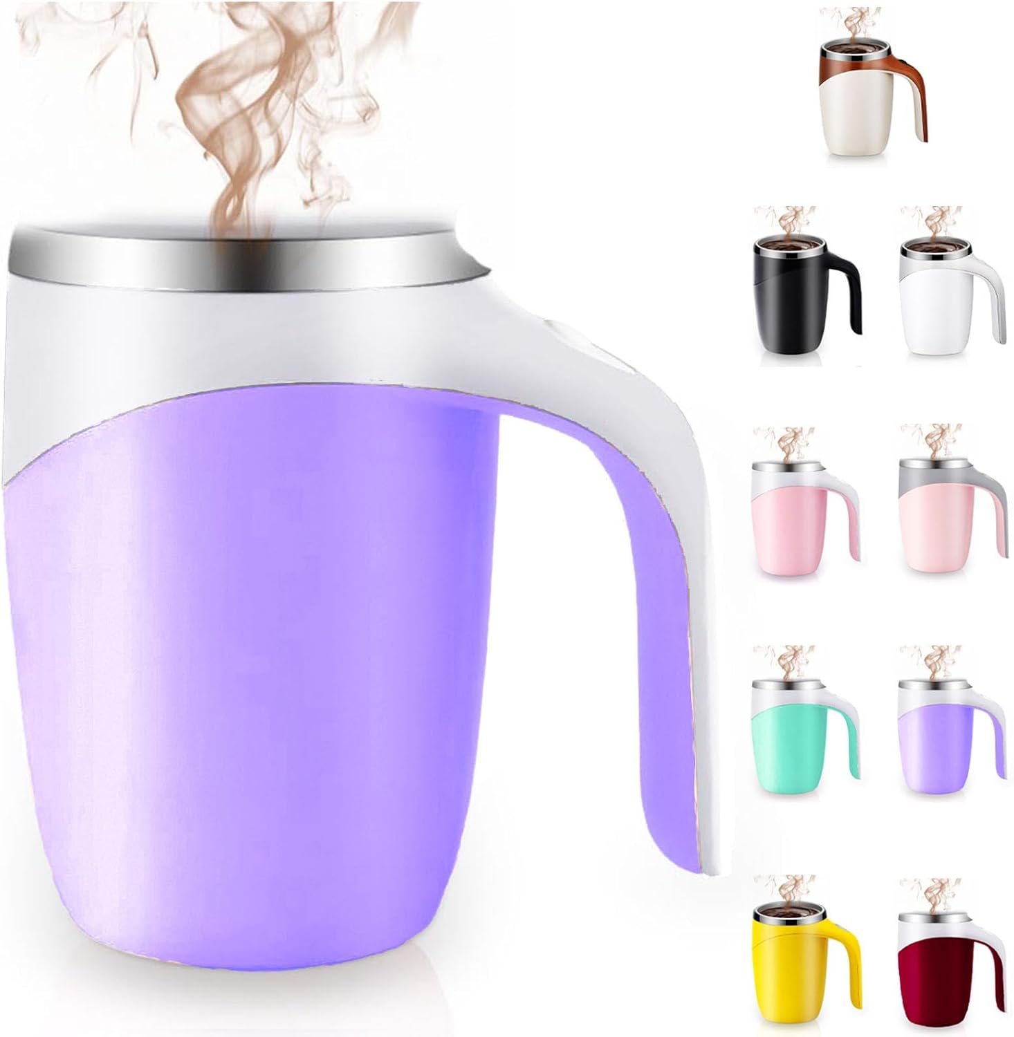 Rechargeable Auto Stir Coffee Mug - Purple