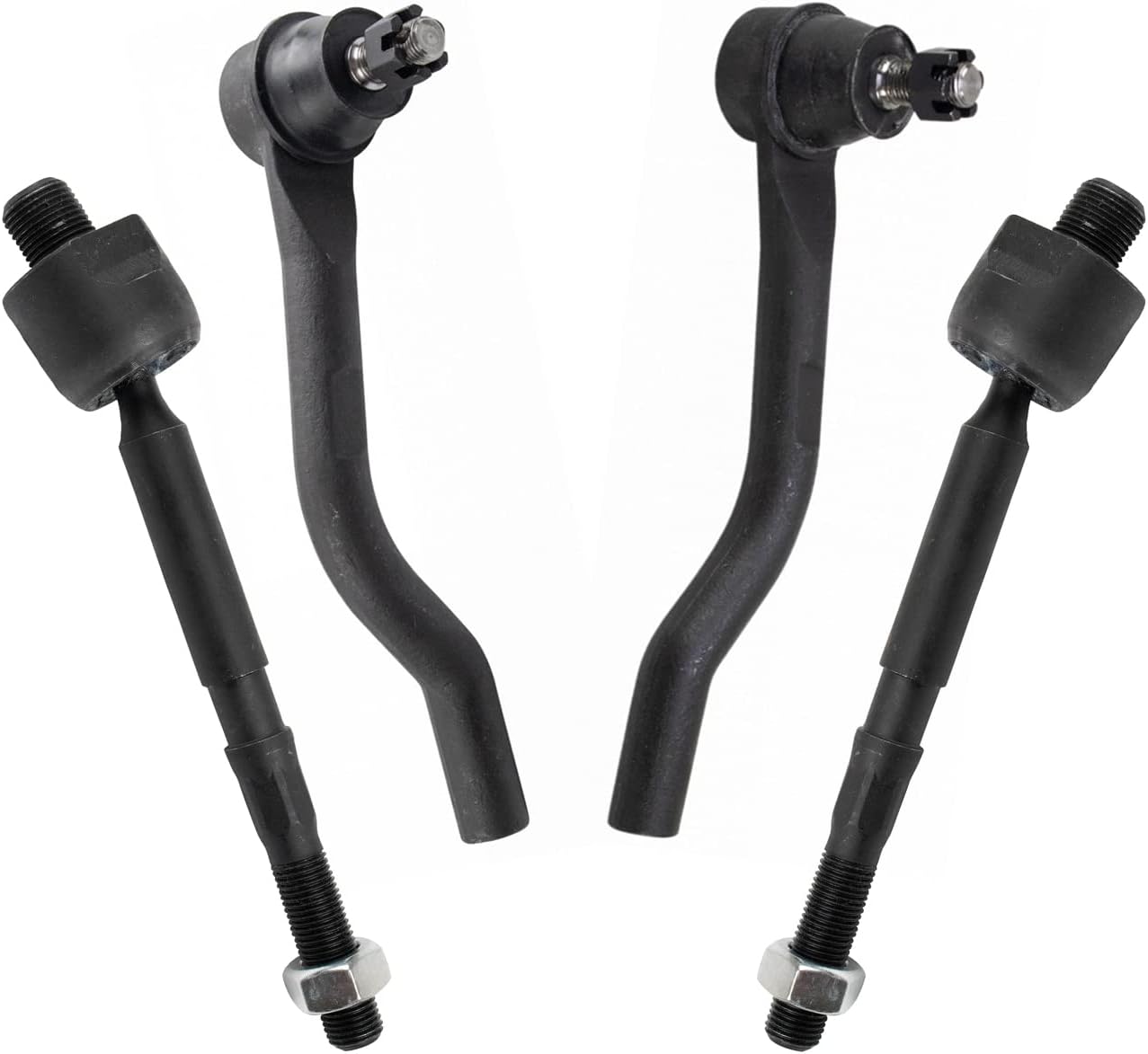 TRQ Front Inner and Outer Tie Rod Set for Honda Civic 2016-2021