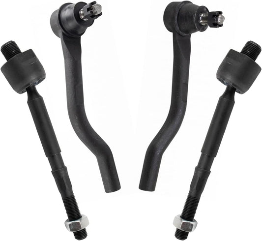 TRQ Front Inner and Outer Tie Rod Set for Honda Civic 2016-2021