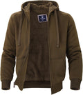 Facitisu Heavyweight Sherpa Lined Fleece Hoodie - Warm Winter Zip