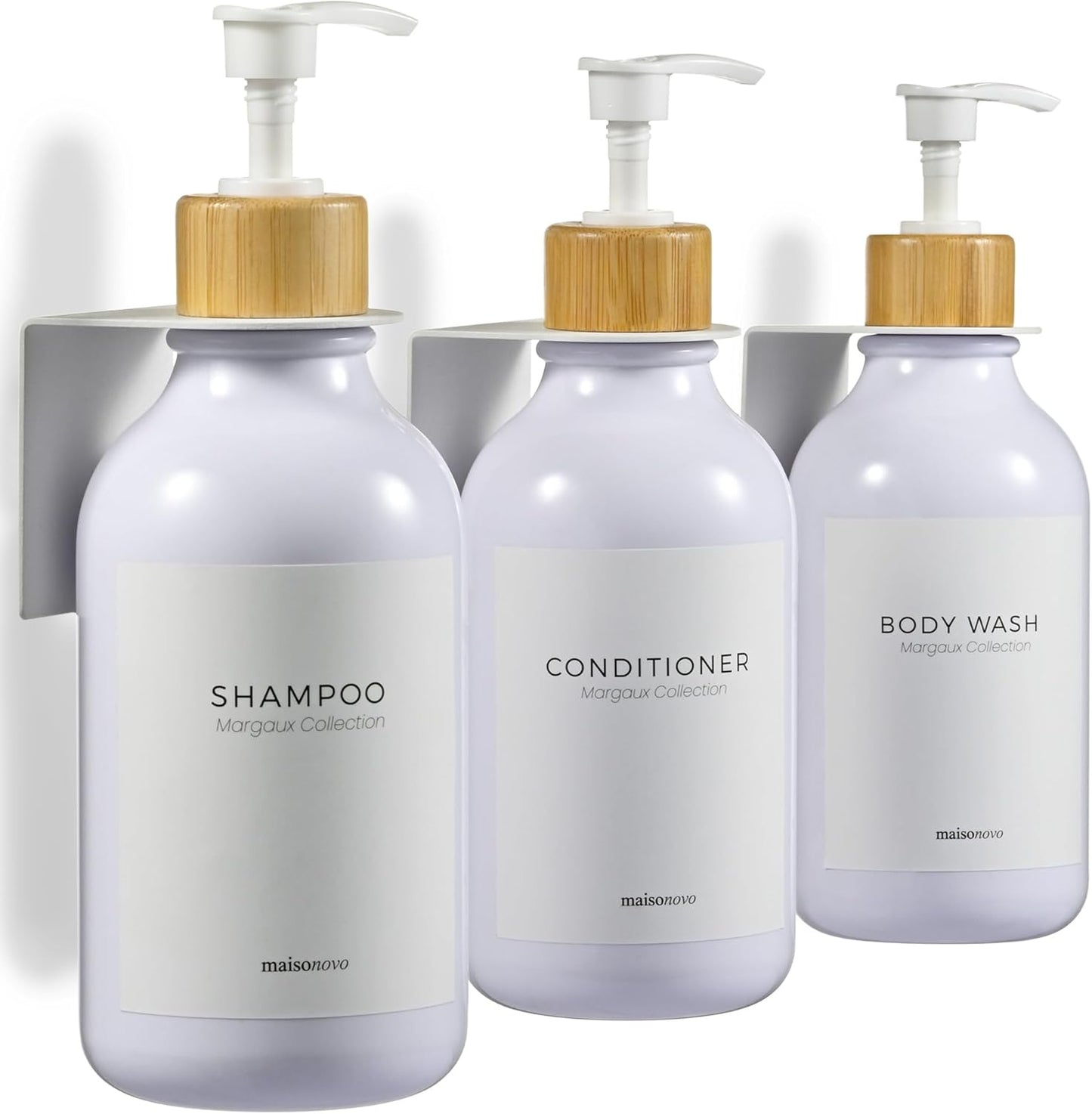 MaistoNovo Shampoo and Conditioner Dispenser Set of 3 for Shower