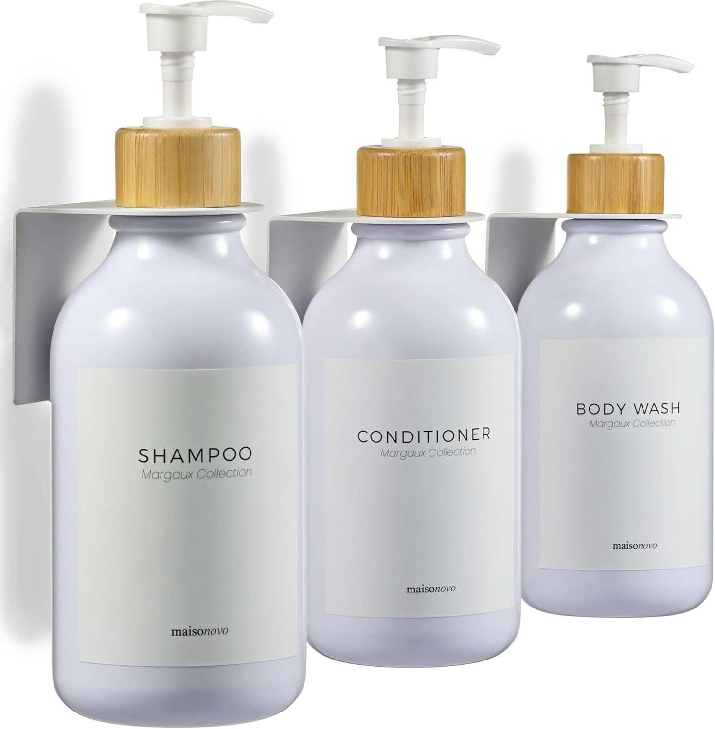 MaistoNovo Shampoo and Conditioner Dispenser Set of 3 for Shower