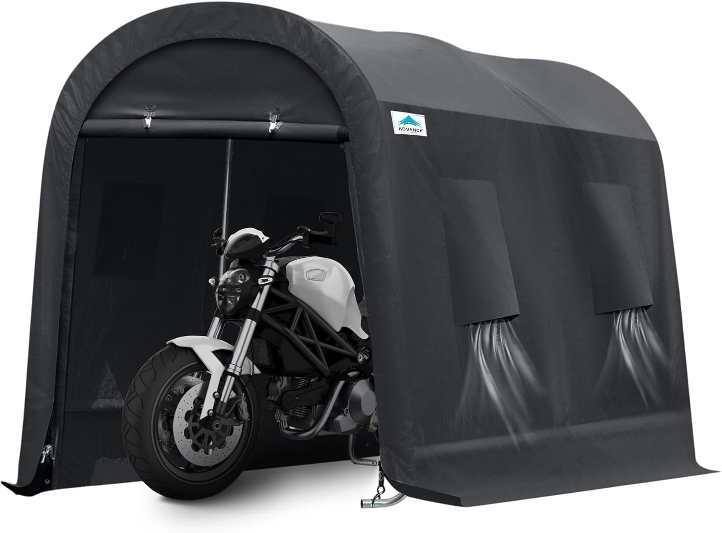 7x12 ft Portable Garage Shelter for Motorcycle and Garden Tools