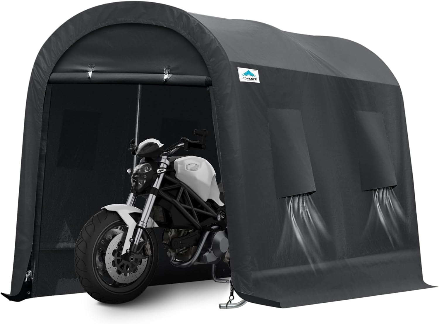 7x12 ft Portable Garage Shelter for Motorcycle and Garden Tools