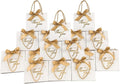 Small Thank You Gift Bags 100 Pack with Gold Handles - Mini Favor Bags