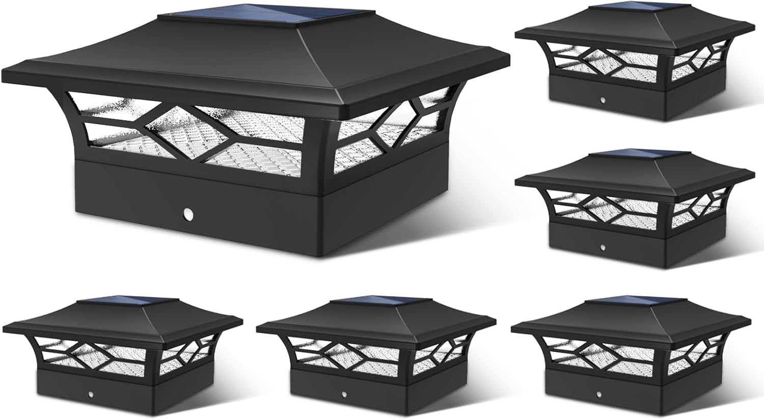 Solar Post Cap Lights Outdoor 6pack for 4x4 Decks and Fences