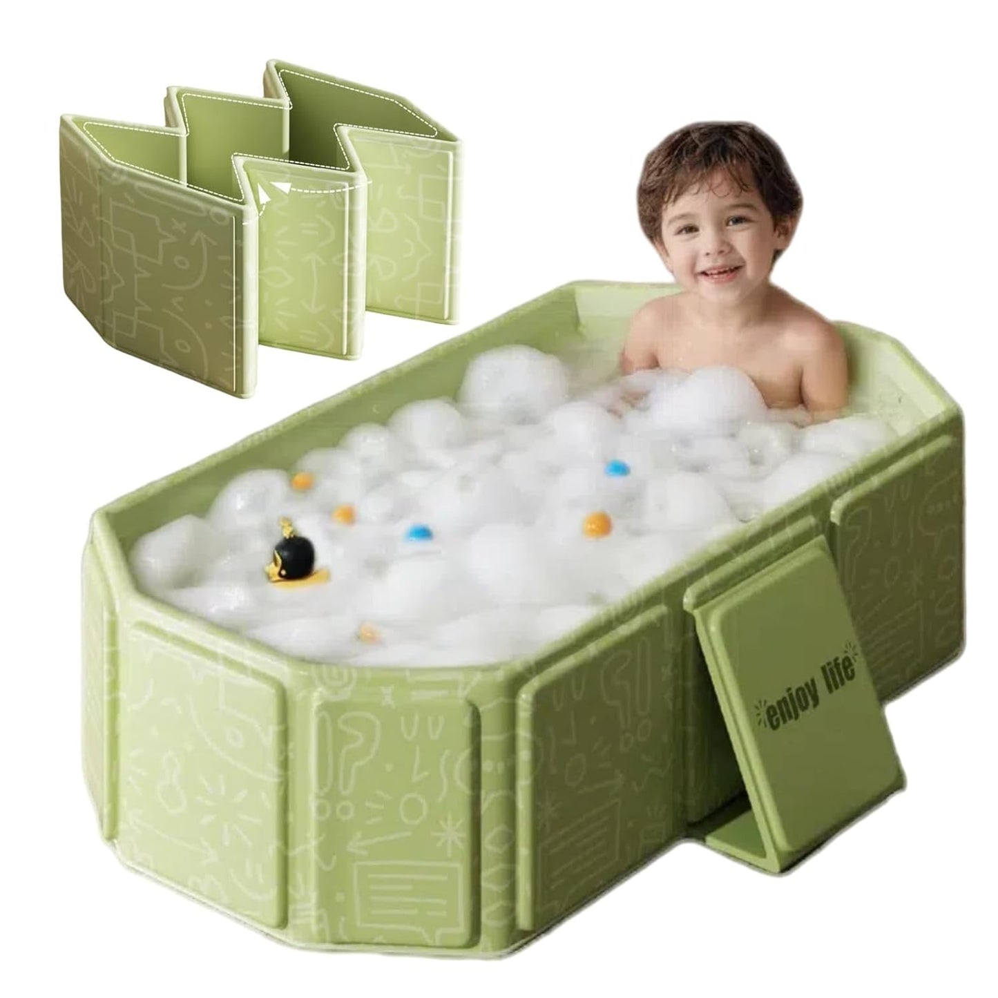 Collapsible Bathing Basin for Toddlers and Pets - Portable Tub