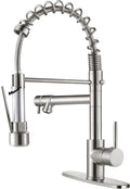 Contemporary Kitchen Faucet with Pull Down Sprayer - Brushed Nickel