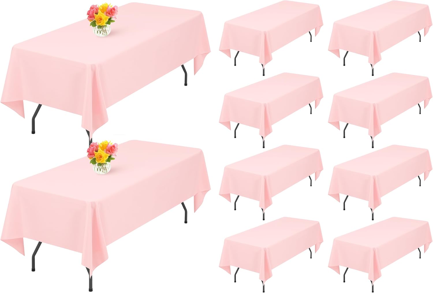 Showgeous 10 Pack Pink Tablecloths for Elegant Events