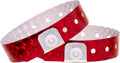 Holographic Plastic Party Wristbands Red - Durable Event ID Bands