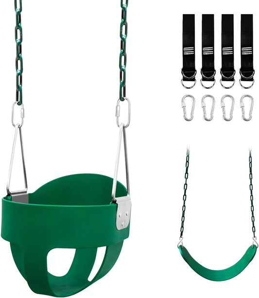 Toddler Swing Set for Outside - High Back Full Bucket Seat