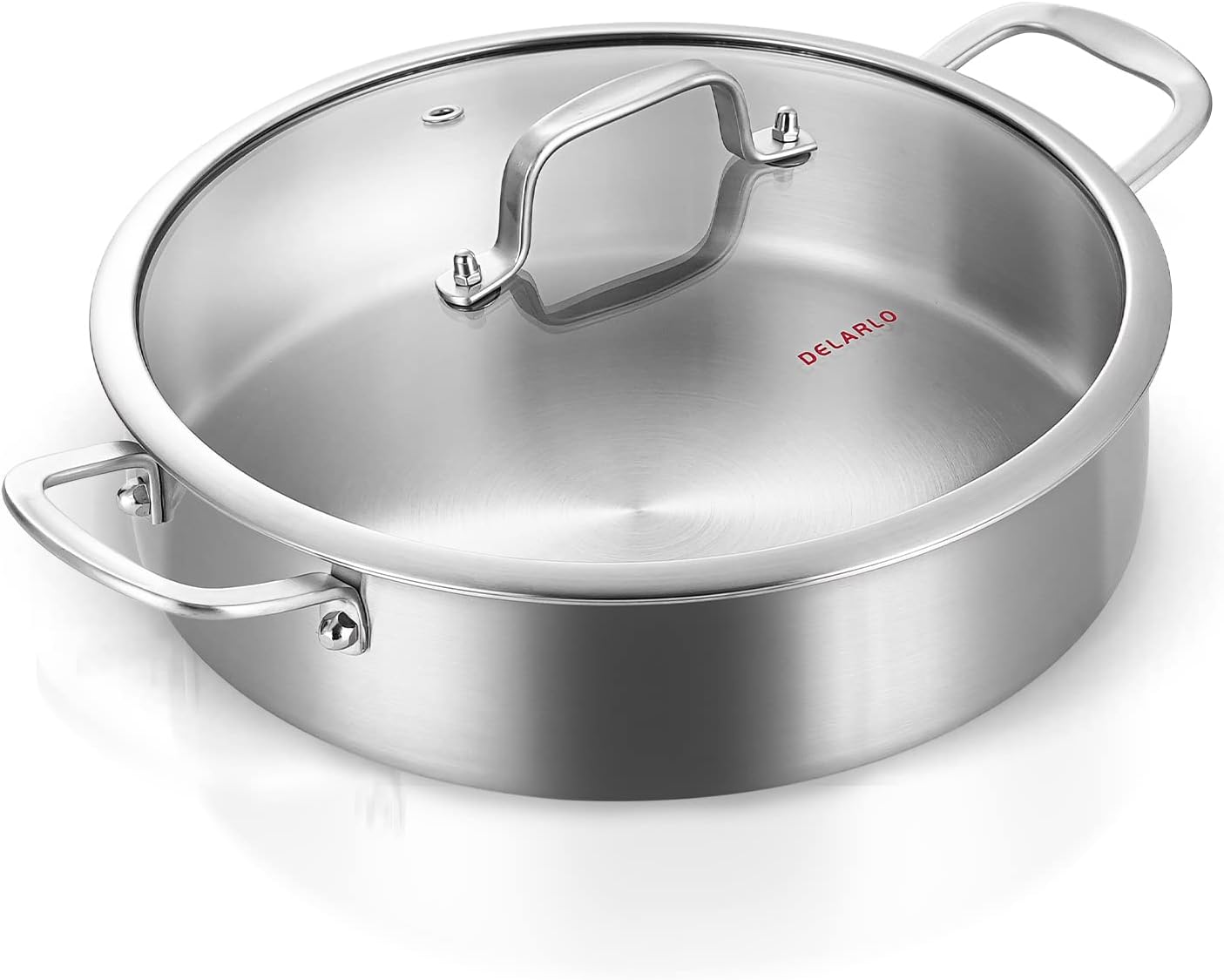 Delarlo Tri-Ply Stainless Steel Saute Pan for Perfect Cooking
