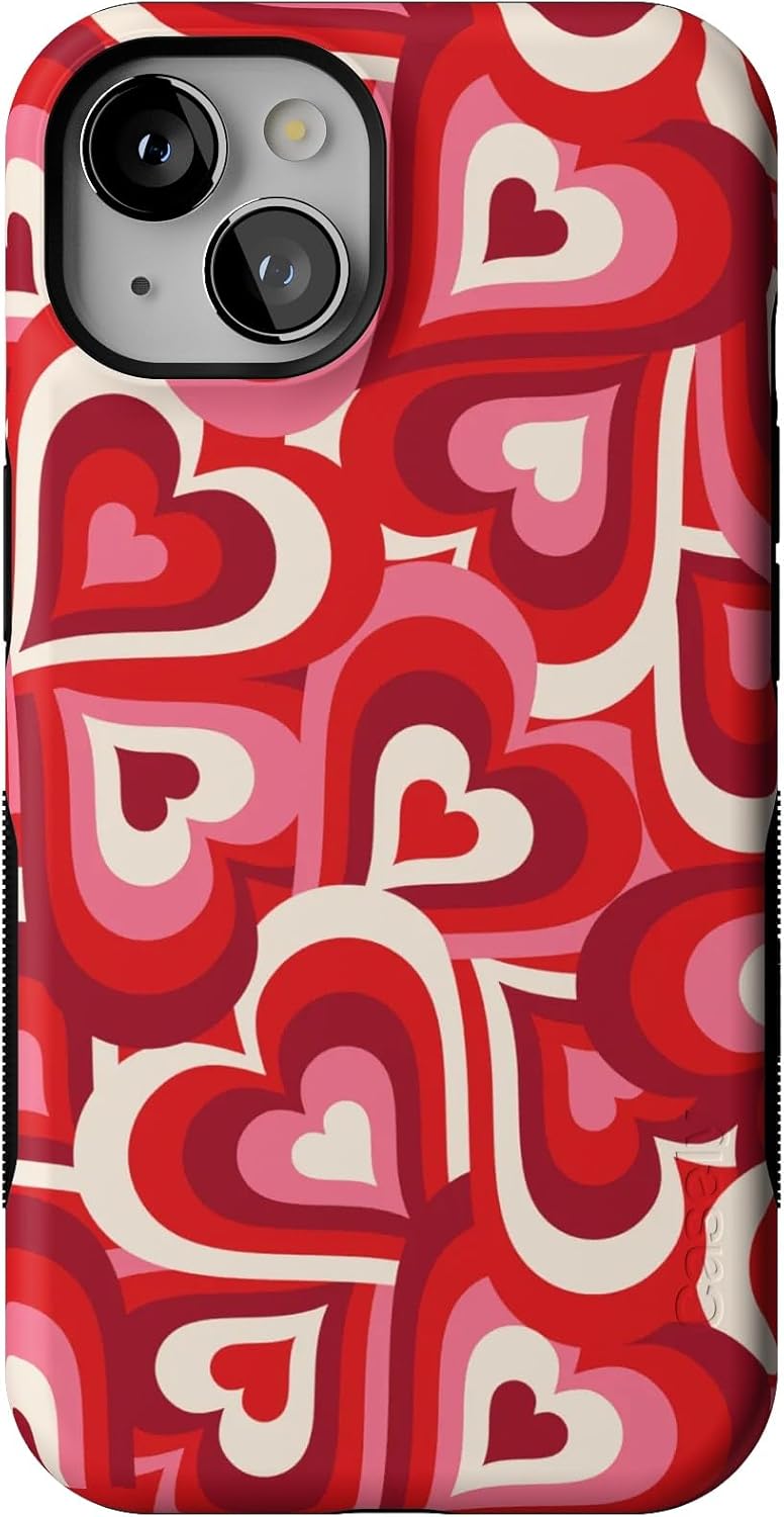 Casely iPhone 13 Case - Love Song Remix with Ombre Hearts Design
