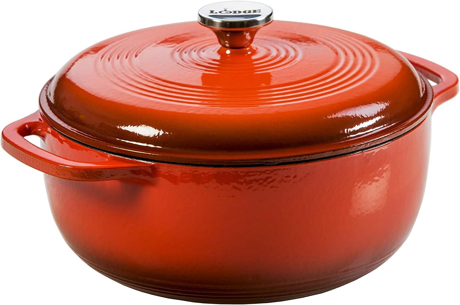 Lodge 7.5 Quart Enameled Cast Iron Dutch Oven for Versatile Cooking