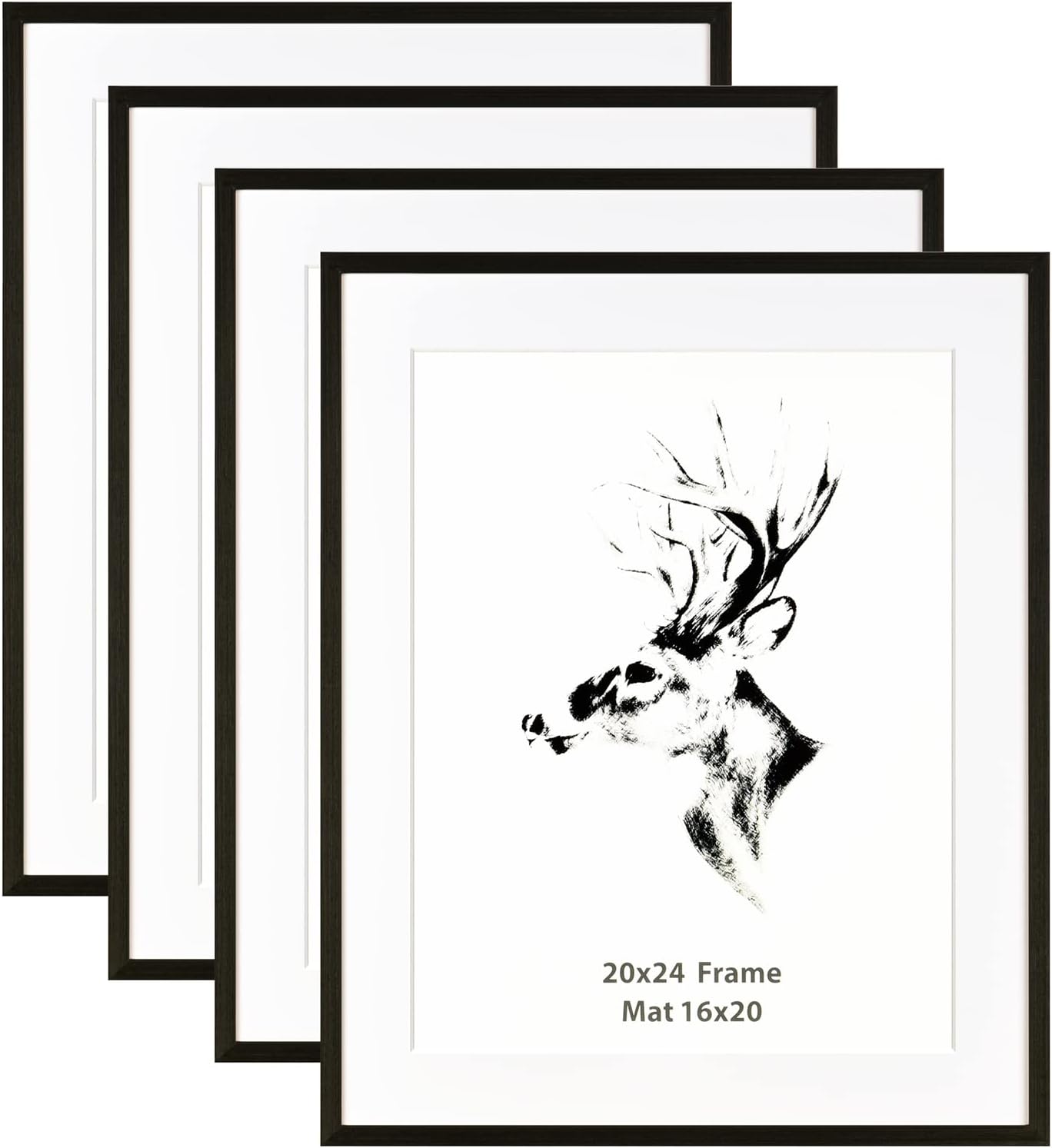 Yaetm 20x24 Black Picture Frame Set of 4 for Photos & Art