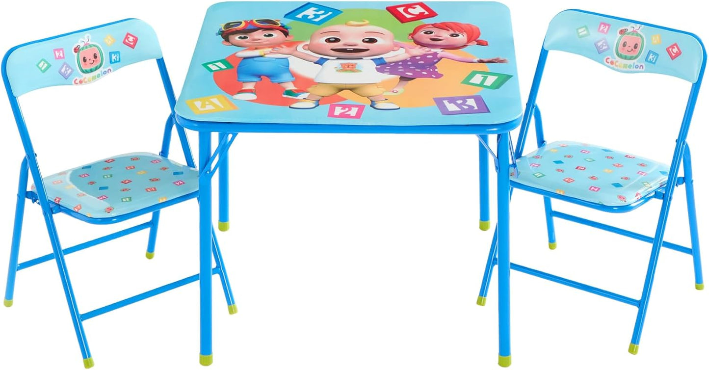 Cocomelon 3-Piece Kids Activity Table and Chairs Set for Fun
