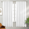 White Blackout Curtains 52 x 72 in Panels - Insulated Room Darkening
