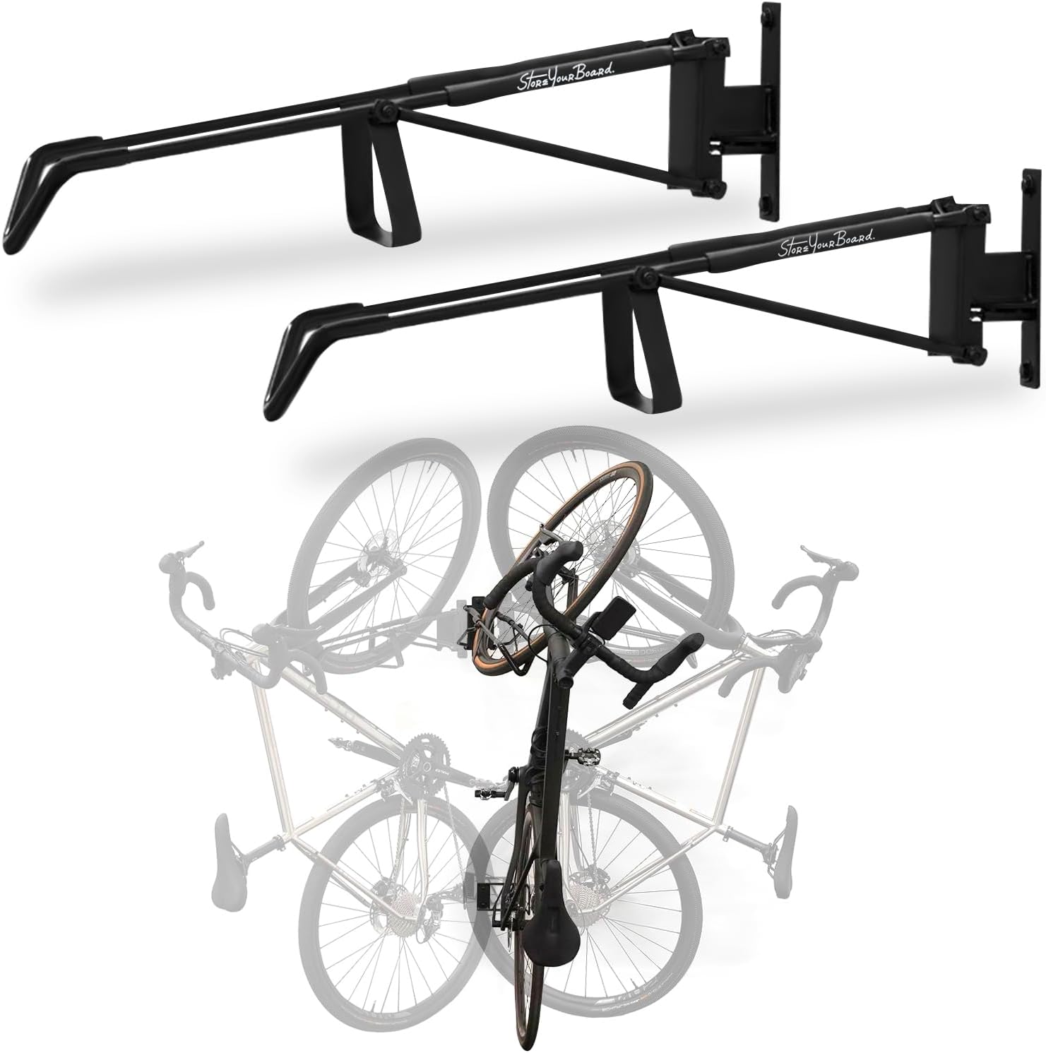 SwivelStow Bike Rack for Garage Storage - Heavy Duty 2 Pack