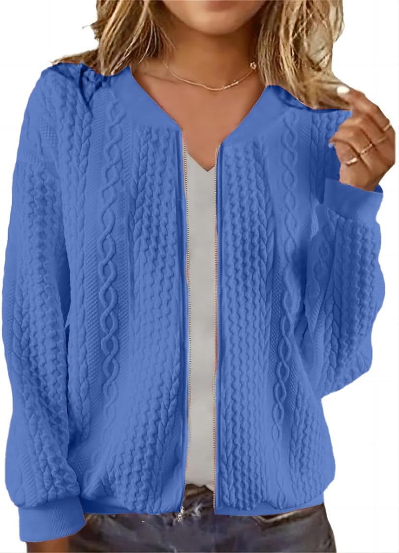 Women's Zip Up Cardigan Sweater for Cozy Autumn Style