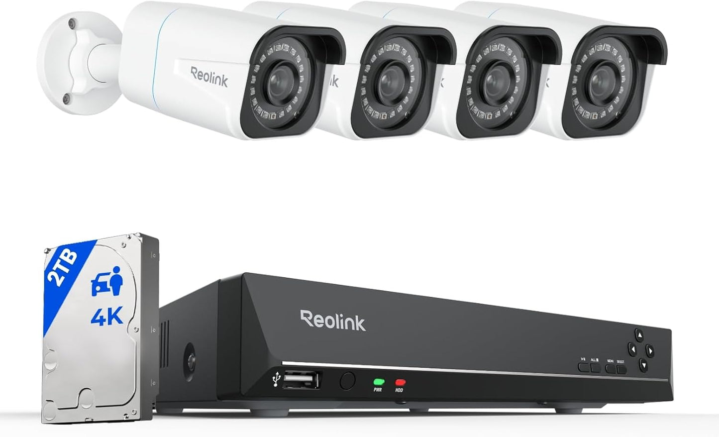 4K Security Camera System with Person Vehicle Detection Features