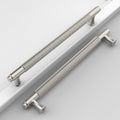 7.5 in Brushed Satin Nickel Cabinet Pulls 10 Pack - Knurled Kitchen