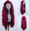 Wine Red Lace Front Wig Loose Wave - Heat Resistant Natural Hairline