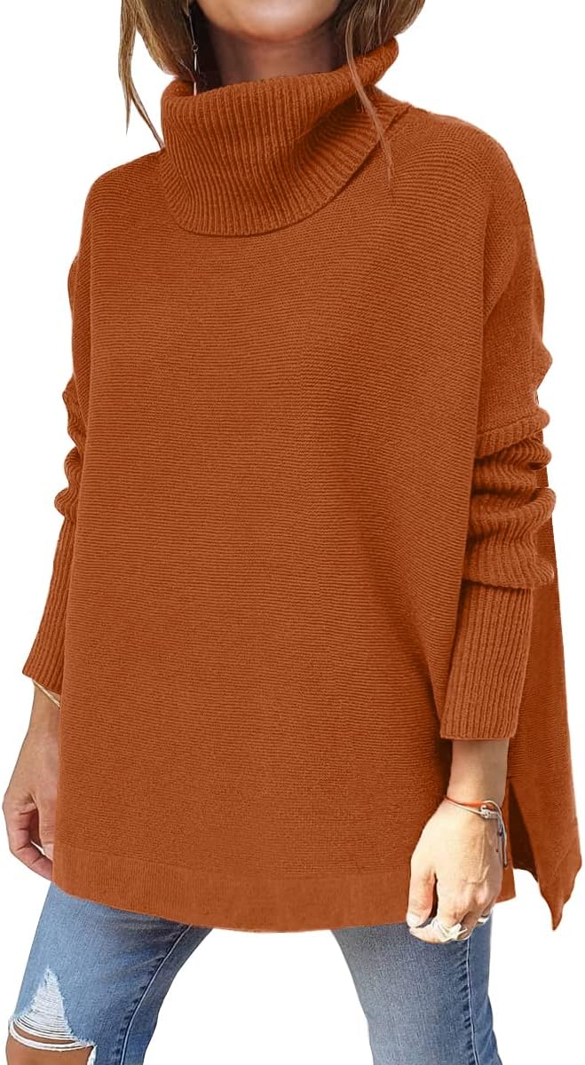 LILLUSORY Women's Turtleneck Oversized Sweater for Chic Style