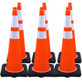 36 in Traffic Cones 6 Pack - High Visibility, Heavy Duty Safety