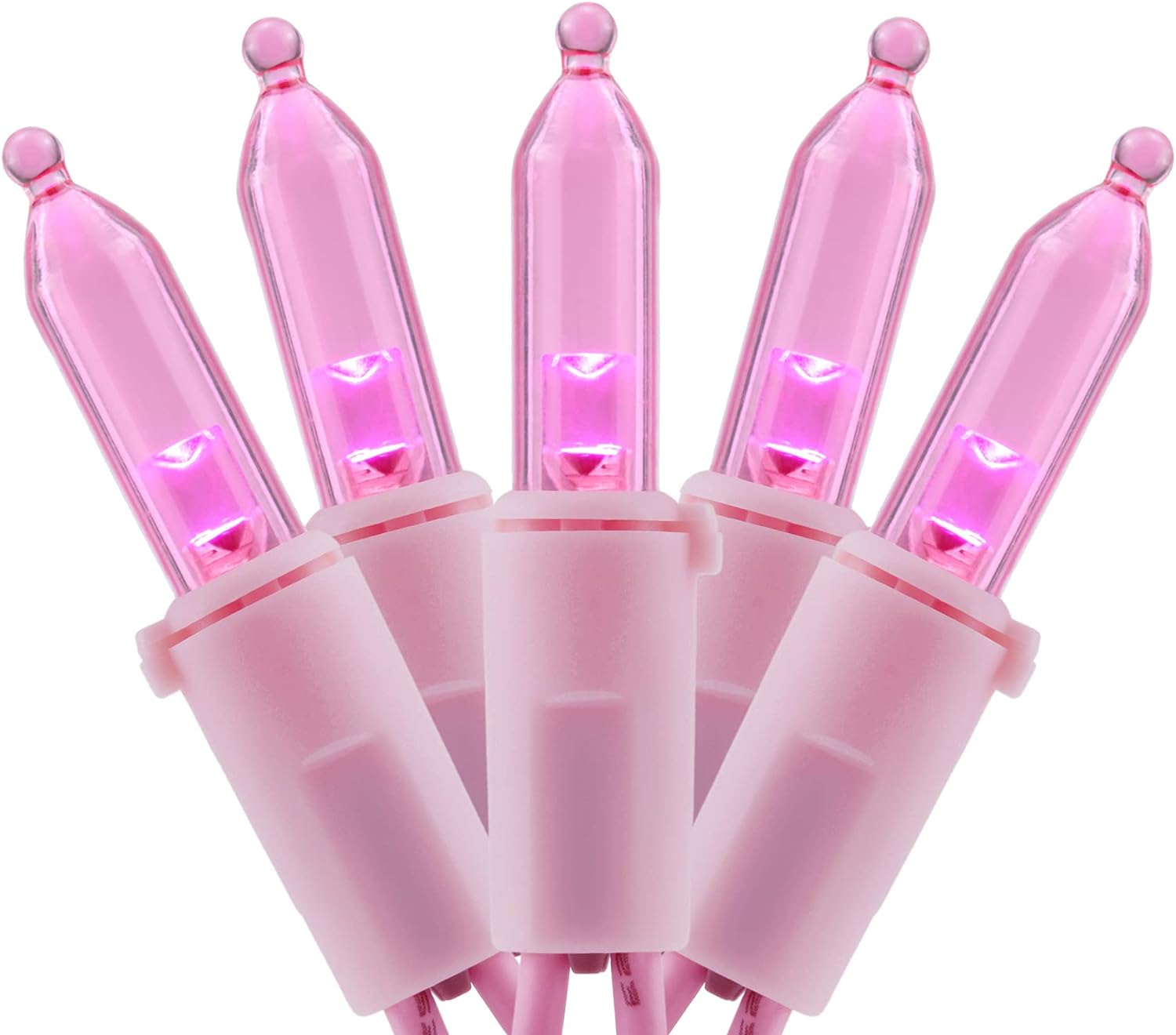 Pink LED Christmas Lights: 200 Count Brighten Your Holiday