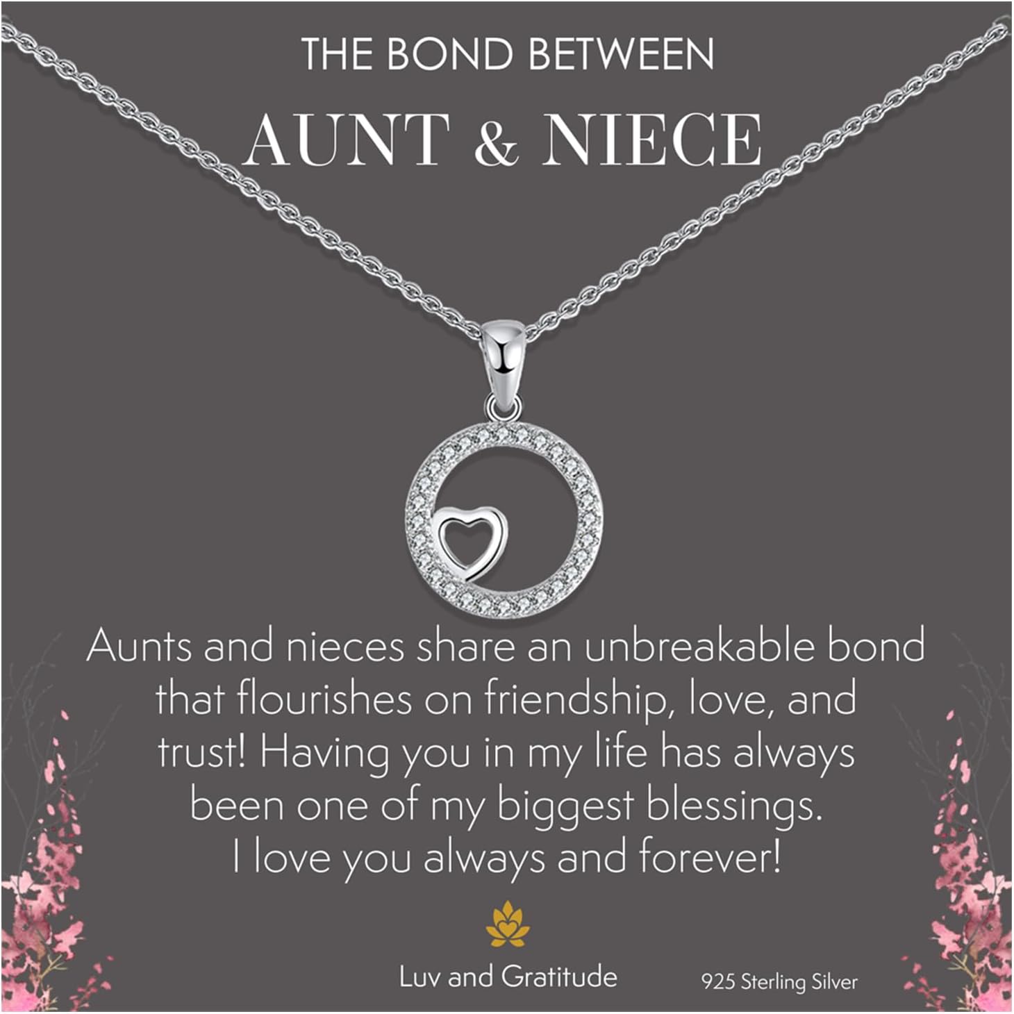 Luv and Gratitude Sterling Silver Necklace Gift for Mom