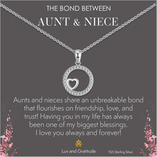 Luv and Gratitude Sterling Silver Necklace Gift for Mom